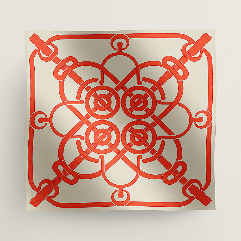 HERMES 最新作 スカーフ Eperon d'Or Tattoo Cotton Applique Eperon d'Or Tattoo Cotton Appliqué scarf 90 | Hermès Canada